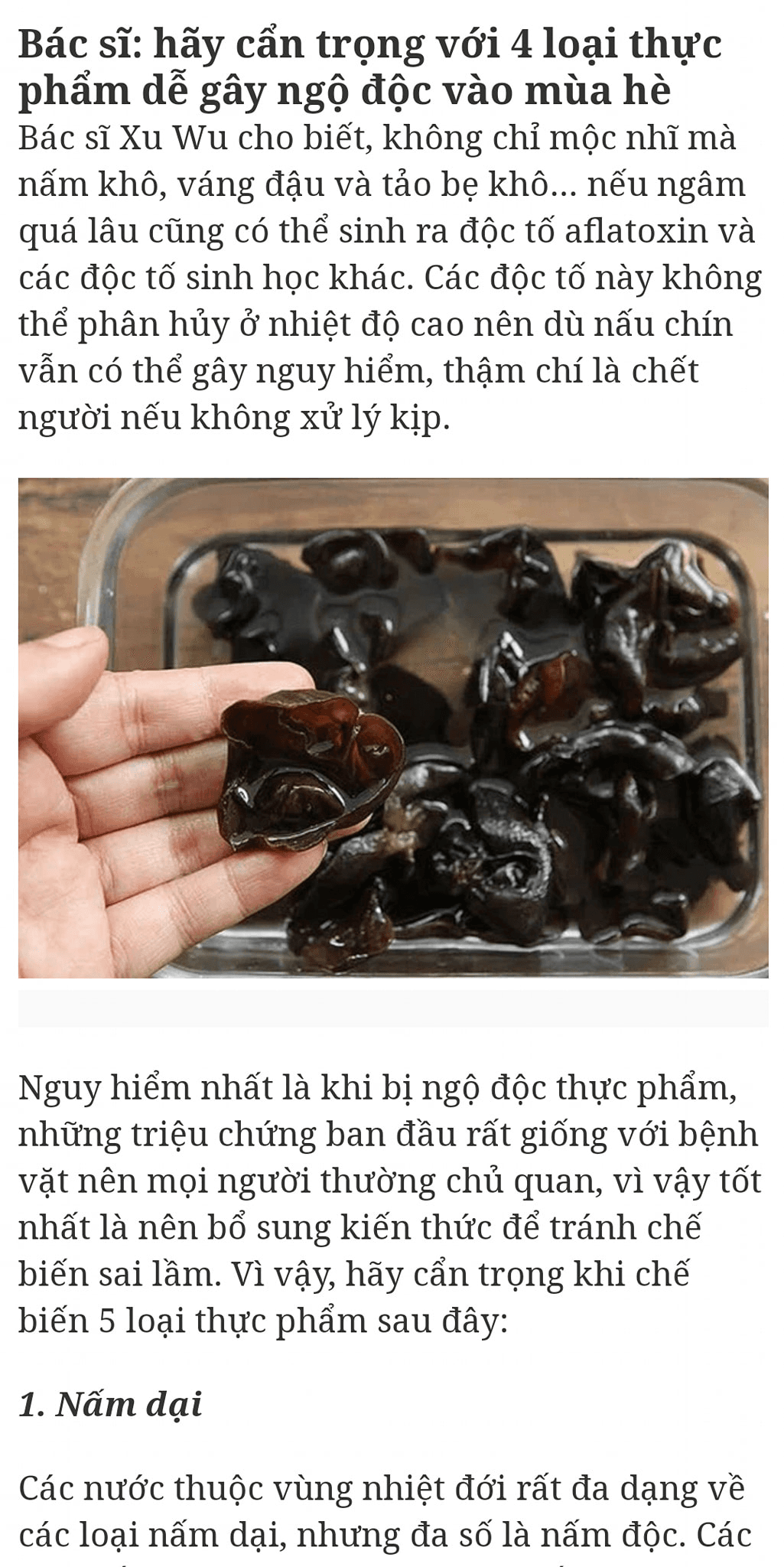 Cẩn thận khi chế biến thực phẩm trong mùa hè
